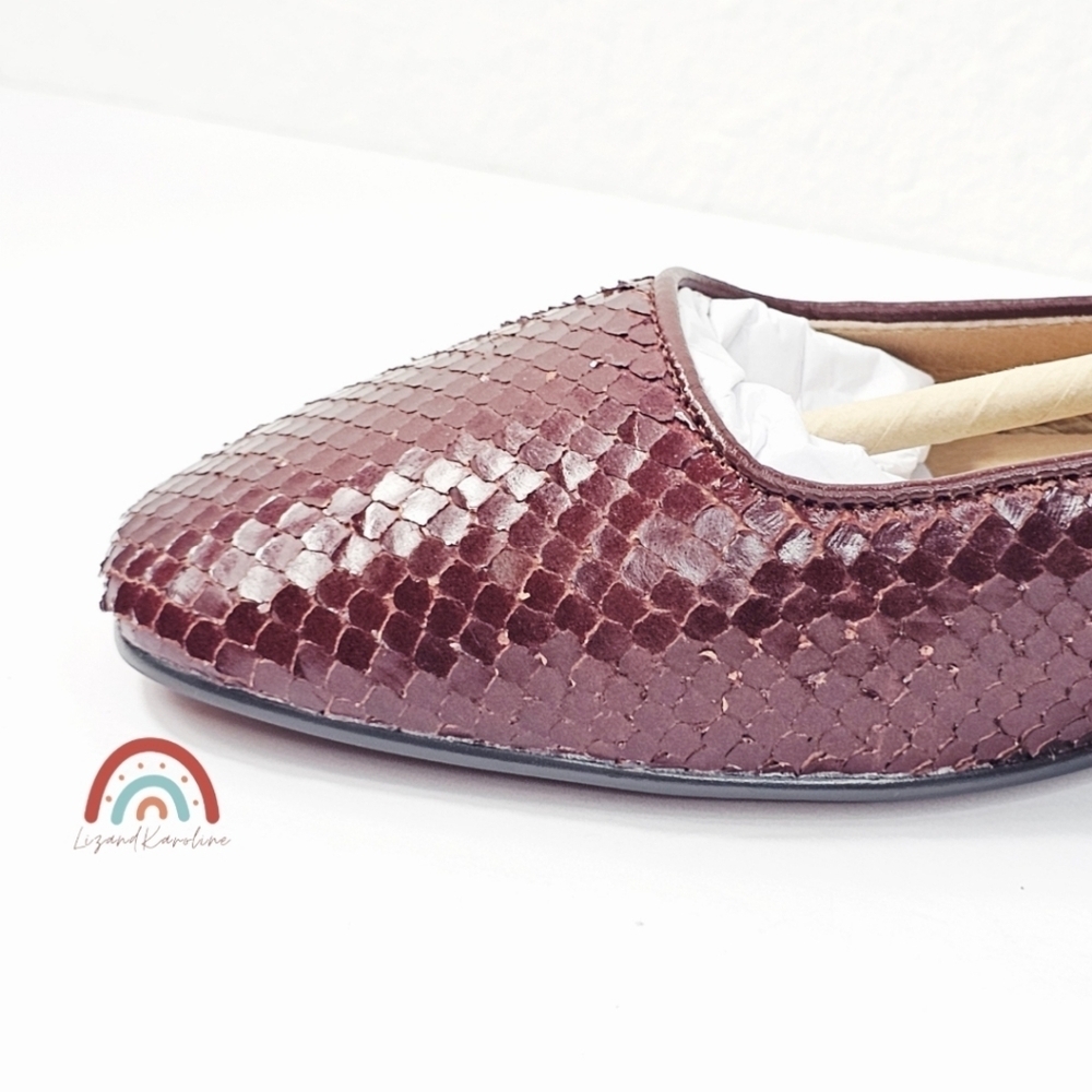 New! Madewell The Greta Ballet Flat in Leather Stained Rosewood Snakeskin 6.5 - Picture 8 of 16